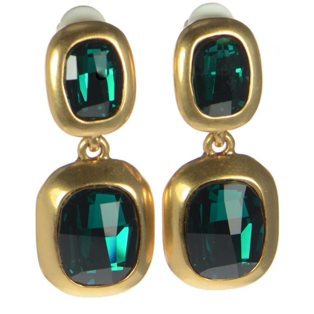 Vintage Oscar De La Renta Crystal Drop Earrings